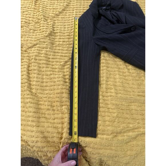 Women’s Navy Blue Striped Blazer Dress Suit Jacket Apt9 Stretch Size 6 - Picture 6 of 13